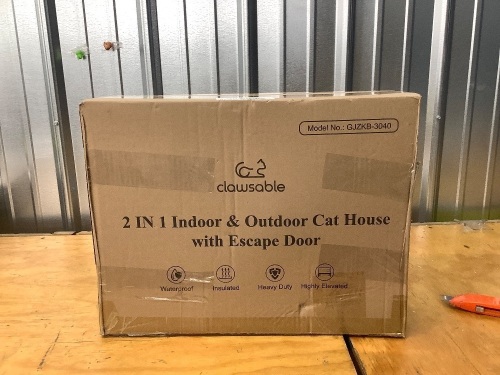 Clawsable 2 in 1 Indestructible Cat House for Outdoor Cats - Lot 3269