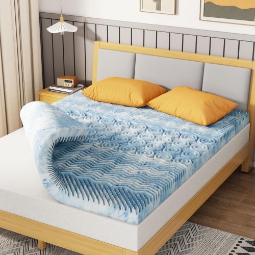 3-Inch 7-Zone Twin Memory Foam Mattress Topper with Cooling Gel and Airflow Channels, 38"75", CertiPUR-US and Oeko-Tex Certified - Lot 3407