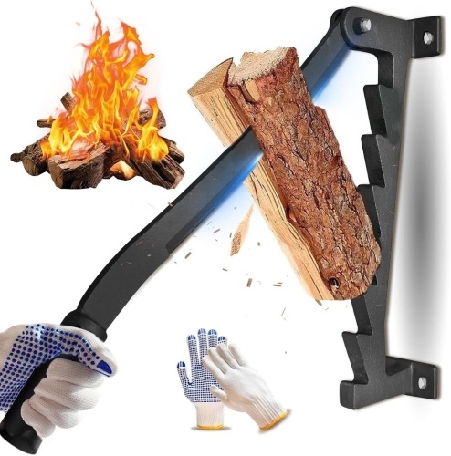 Carbon Steel Wall Mounted Firewood Kindling Splitter Log Splitters Wood Cutter Indoor Manual kindling Maker - Lot 3556