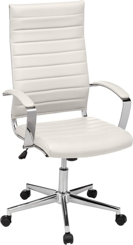 High-Back Swivel Desk Chair - white - Lot 3885