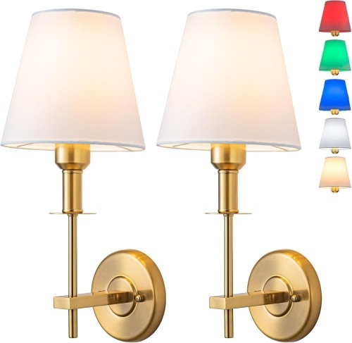 Set of 2 Wall Sconce Battery Operated Wall Light - Lot 3416