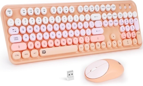 Colorful Computer Wireless Keyboard Mice Combo - Lot 3527