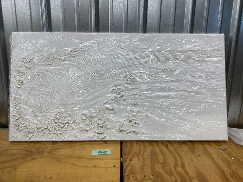 Art Canvas Paintings, Wall Art Thick Texture White Sea Wave - Lot 3537