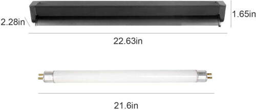 REPTIZOO T5 HO UVB Lighting Combo Kit, with Detachable Curved Reflector and 1pc Desert 10.0 UVB T5 Lamp, ETL certificated 25W - Lot 3519