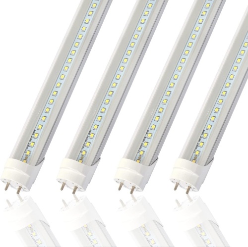2FT T8 LED Tube Light,12W(30W Equivalent), 1560LM,Led Replacement F20T10 T20T12 Flourescent Tube,5000K, Dual Ended Power, Clear Cover(4-Pack) - Lot 3520