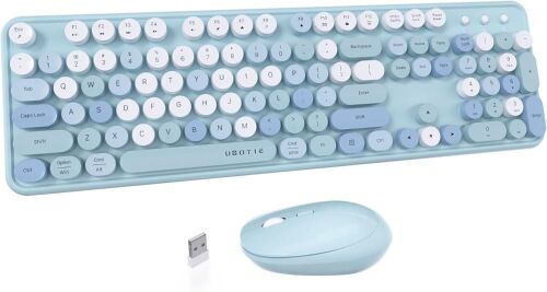 UBOTIE Colorful Computer Wireless Keyboard Mouse Combos - Lot 3731