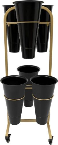 Flower Display Stand with 6 Plastic Buckets - Lot 160