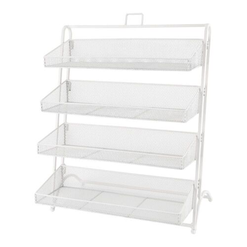 4 Tiers White Retail Store Snack Display Rack  - Lot 187