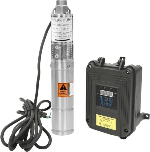  DC 24V 210W Deep Well Submersible Pump, 3" Solar Pump w/MPPT Controller - Lot 188