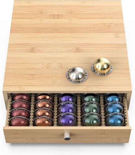 Bamboo Coffee Pod Drawer for Nespresso Vertuo Capsules  - Lot 346
