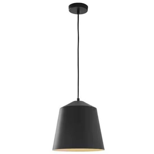 Home Decorators Collection 12.5 in. 1-Light Black Industrial Farmhouse Oversized Pendant Light Fixture with Metal Shade - Lot 475JF