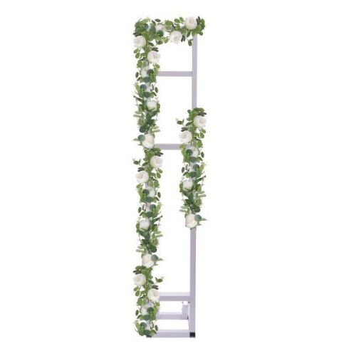 Arched White Iron Rectangular Backdrop Stand - Lot 497