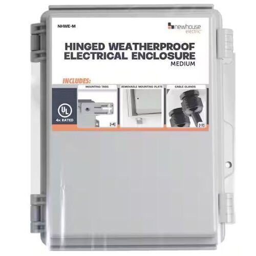 Lot of (6) NEWHOUSE ELECTRIC NEMA 4X 4.72 in. L x 6.3 in. W x 8.66 in. H PC Plastic Gray Weatherproof Electrical Junction Box with Hinged Cover - Lot 775JF