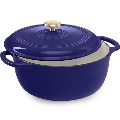 Cast-Iron Dutch Oven Kitchen Cookware w/ Enamel, Handles - 6qt - Lot 129