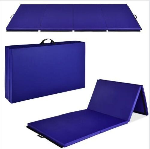 Folding Exercise Fitness Workout Gym Floor Mat w/ Handles - Lot 408