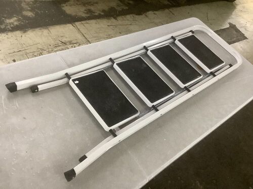 Folding Steel 4-Step Ladder w/ Hand Rail, Wide Steps, 330lbs Capacity - Lot 503