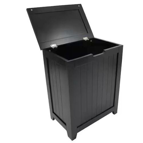 Redmon Contemporary Country Black Hamper with Wainscot Panels - Lot 461JF