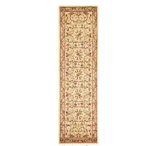 SAFAVIEH Lyndhurst Ivory 2 ft. x 8 ft. Floral Border Runner Rug - Lot 466JF