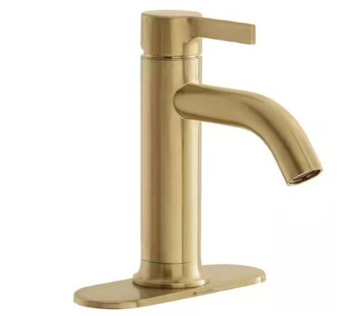 Glacier Bay Ryden Single Hole Single-Handle Bathroom Faucet in Brushed Gold - Lot 272JF