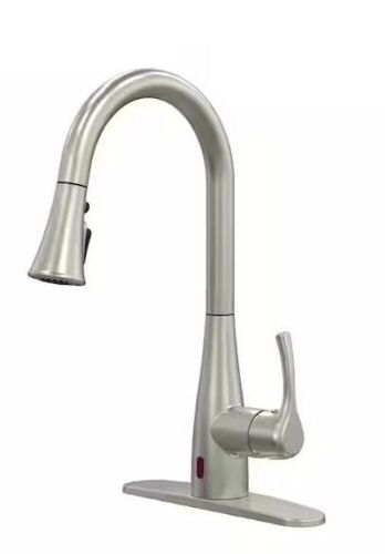 Glacier Bay Marcie Single-Handle Integrated Pull Down Touchless Kitchen Faucet in Stainless Steel - Lot 274JF