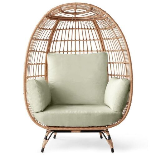 Wicker Egg Chair Oversized Indoor Outdoor Patio Lounger - Lot 15