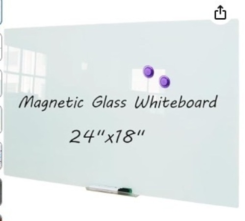 Walglass 24" x18" Glass Whiteboard - Lot 33