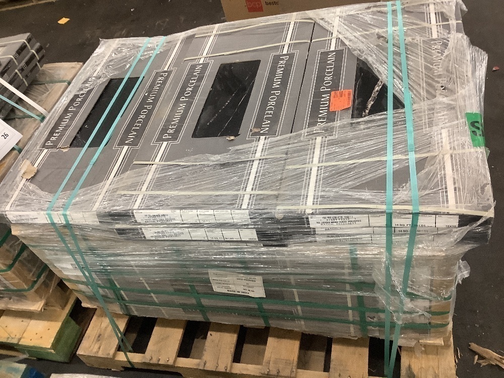 383.4 square feet - (27) Cases of MSI Tavish Nero 16 in. x 32 in. Polished Porcelain Stone Look Floor and Wall Tile - Image 4 - Lot 19JF