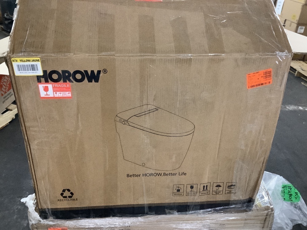 Horow Non-Electric Elongated Bidet Toilet 1.0 GPF in White with ADA Chair Height, Foot Kick to Flush, Map Flush 1000g - Image 2 - Lot 23JF