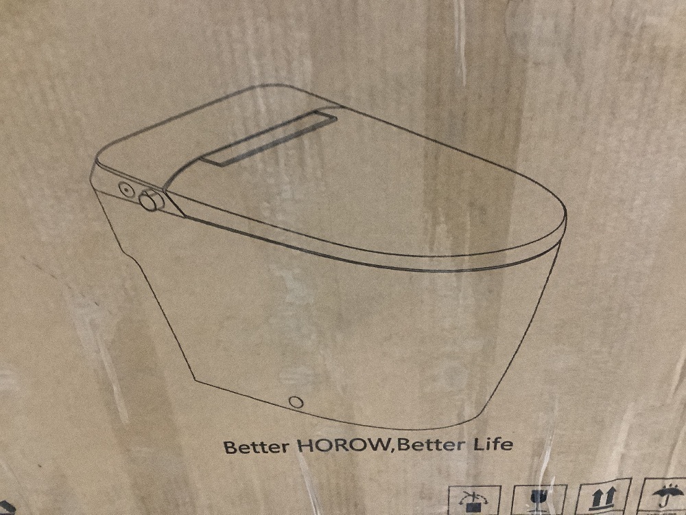 Horow Non-Electric Elongated Bidet Toilet 1.0 GPF in White with ADA Chair Height, Foot Kick to Flush, Map Flush 1000g - Image 3 - Lot 23JF