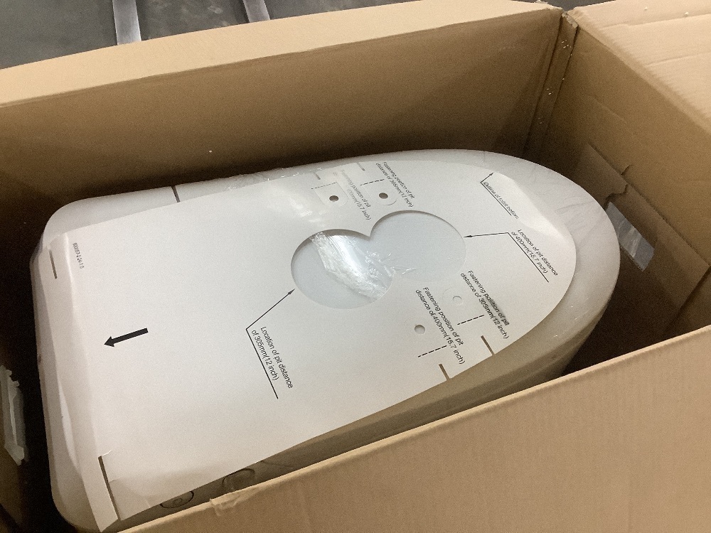 Horow Non-Electric Elongated Bidet Toilet 1.0 GPF in White with ADA Chair Height, Foot Kick to Flush, Map Flush 1000g - Image 4 - Lot 23JF
