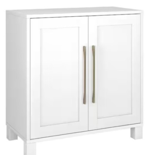 Chabot 28 in. White Rectangular Accent Storage Cabinet - Lot 99JF