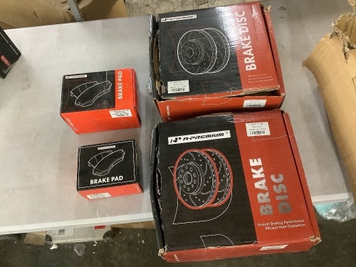 Front and Rear Brakes and Rotors. Complete Set. Unknown Fit - Lot 160