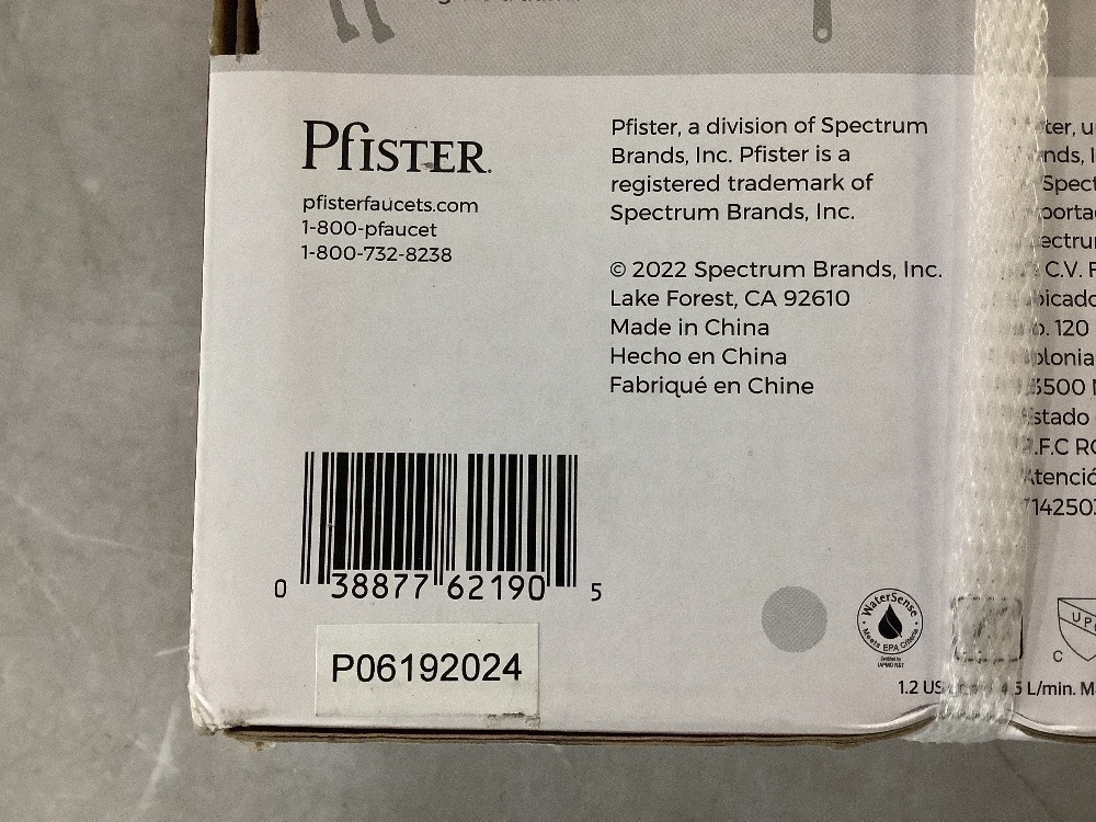 Pfister Venturi Single Hole Single-Handle Bathroom Faucet in Spot Defense Brushed Nickel - Image 4 - Lot 163JF