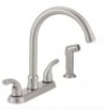 Glacier Bay Builders Double Handle Standard Kitchen Faucet with Side Sprayer in Stainless Steel - Thumbnail 1