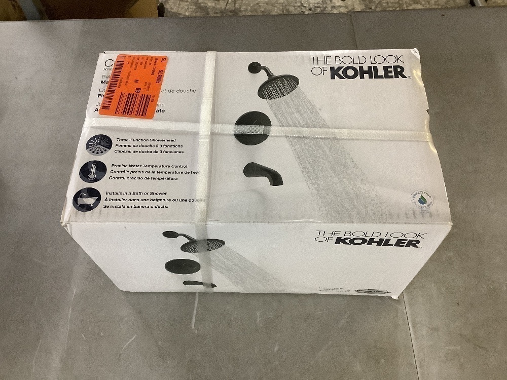 Kohler Cursiva Single-Handle 3-Spray Tub and Shower Faucet 1.75 GPM in Matte Black (Valve Included) - Image 2 - Lot 165JF