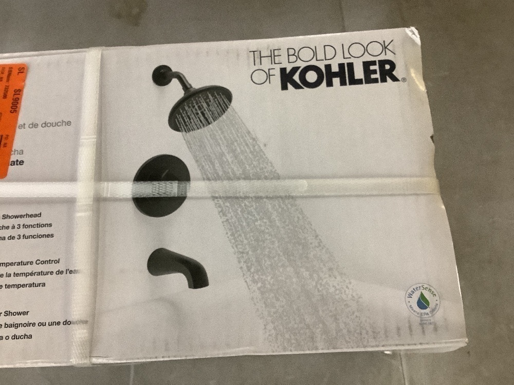 Kohler Cursiva Single-Handle 3-Spray Tub and Shower Faucet 1.75 GPM in Matte Black (Valve Included) - Image 3 - Lot 165JF