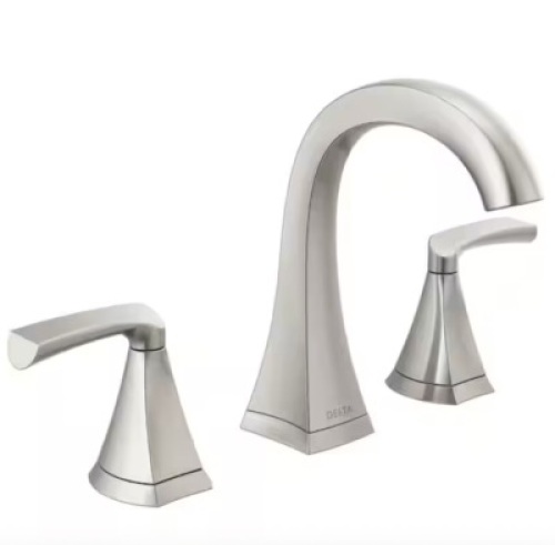 Delta Pierce 8 in. Widespread 2-Handle Bathroom Faucet in SpotShield Brushed Nickel - Lot 166JF