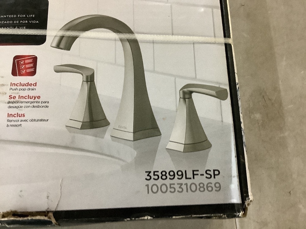Delta Pierce 8 in. Widespread 2-Handle Bathroom Faucet in SpotShield Brushed Nickel - Image 3 - Lot 166JF