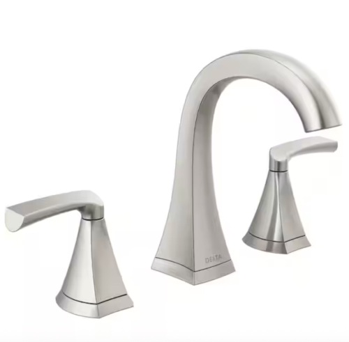 Delta Pierce 8 in. Widespread 2-Handle Bathroom Faucet in SpotShield Brushed Nickel - Lot 167JF