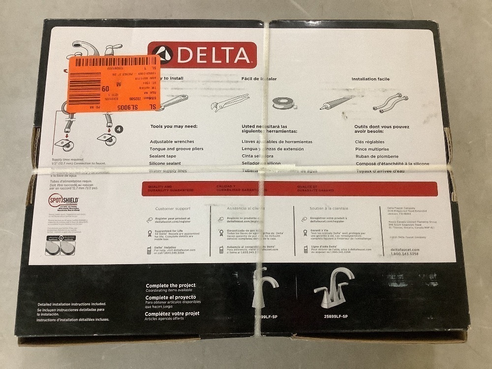 Delta Pierce 8 in. Widespread 2-Handle Bathroom Faucet in SpotShield Brushed Nickel - Image 4 - Lot 167JF