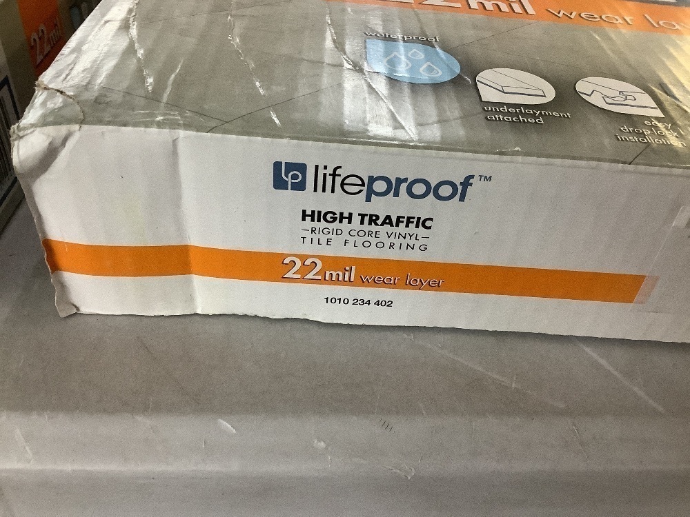 (2) Cases of Lifeproof Inverness Travertine 22 MIL x 11.9 in. W x 23.8 in. L Click Lock Waterproof Vinyl Tile Flooring (17.7 sqft/case) - Image 6 - Lot 168JF