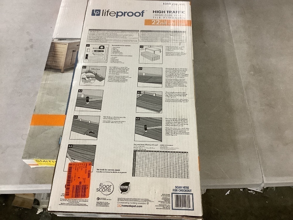(2) Cases of Lifeproof Inverness Travertine 22 MIL x 11.9 in. W x 23.8 in. L Click Lock Waterproof Vinyl Tile Flooring (17.7 sqft/case) - Image 7 - Lot 168JF