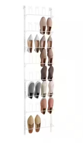 Everbilt 77.50 in. H 16-Pair White Steel Hanging Shoe Organizer - Lot 179JF