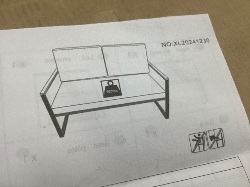 2 Seat Patio Loveseat - Loveseat Only  - Image 1 - Lot 189