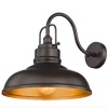 Jazava Farmhouse 17.7 in. Outdoor Hardwired Oil Rubbed Bronze Finish Gooseneck Barn Light Sconce - Thumbnail 1