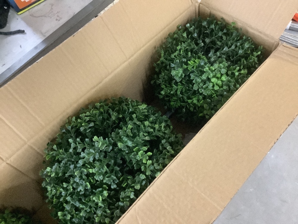 Nearly Natural 3 ft. Boxwood Triple Ball Topiary Artificial Tree (Indoor/Outdoor) - Image 4 - Lot 262JF