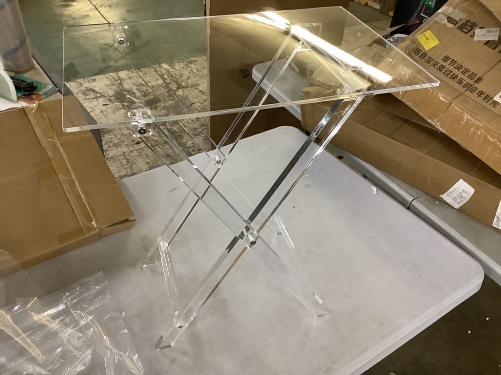 Folding Acryclic Tray Table - Small Interior Crack  - Image 1 - Lot 326