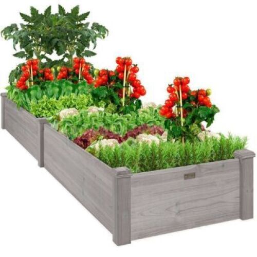 Wooden Raised Garden Bed Planter for Garden, Lawn, Yard - 8x2ft - Lot 328