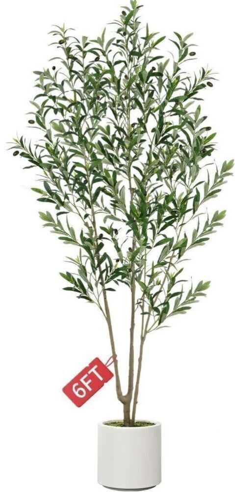 6' Faux Olive Tree with Tall Pot - Image 5 - Lot 329WG