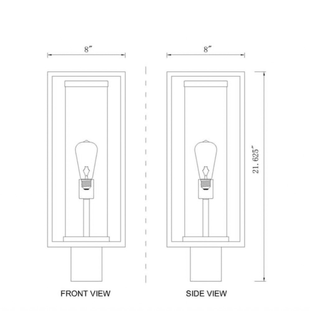 Filament Design Dunbroch 1-Light Bronze Brass Aluminum Hardwired Outdoor Weather Resistant Post Light Round Fitter with No Bulb Included - Image 2 - Lot 363JF